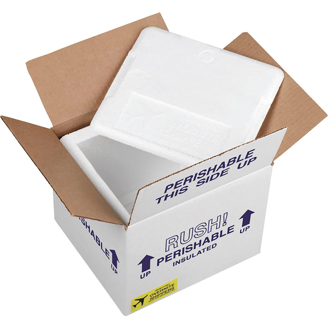 Insulated Shipper, 3/4" Foam Wall, 12"L x 9-3/4"W x 11"H, White