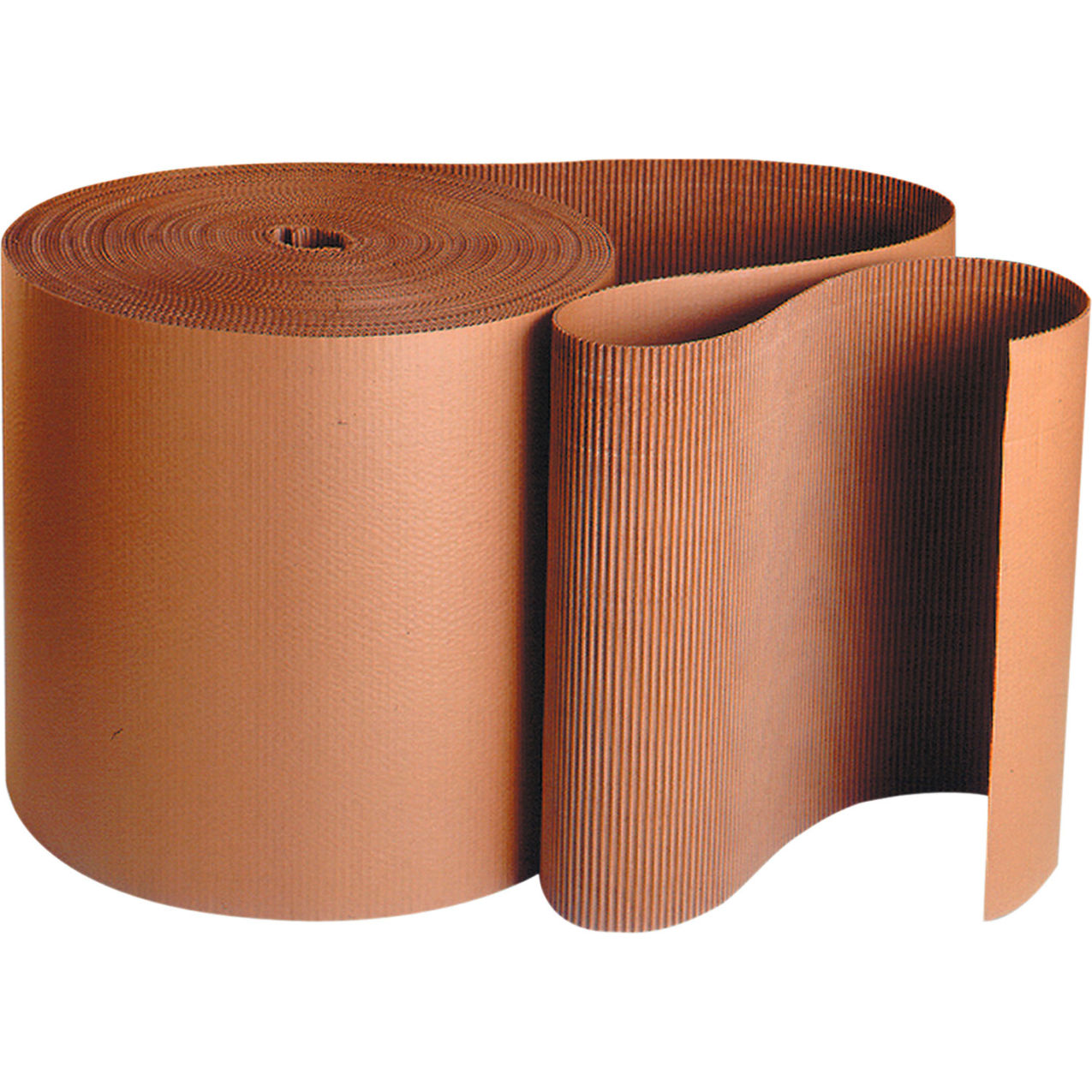 Singleface Corrugated Roll, B Flute, 42"W x 250'L, Kraft