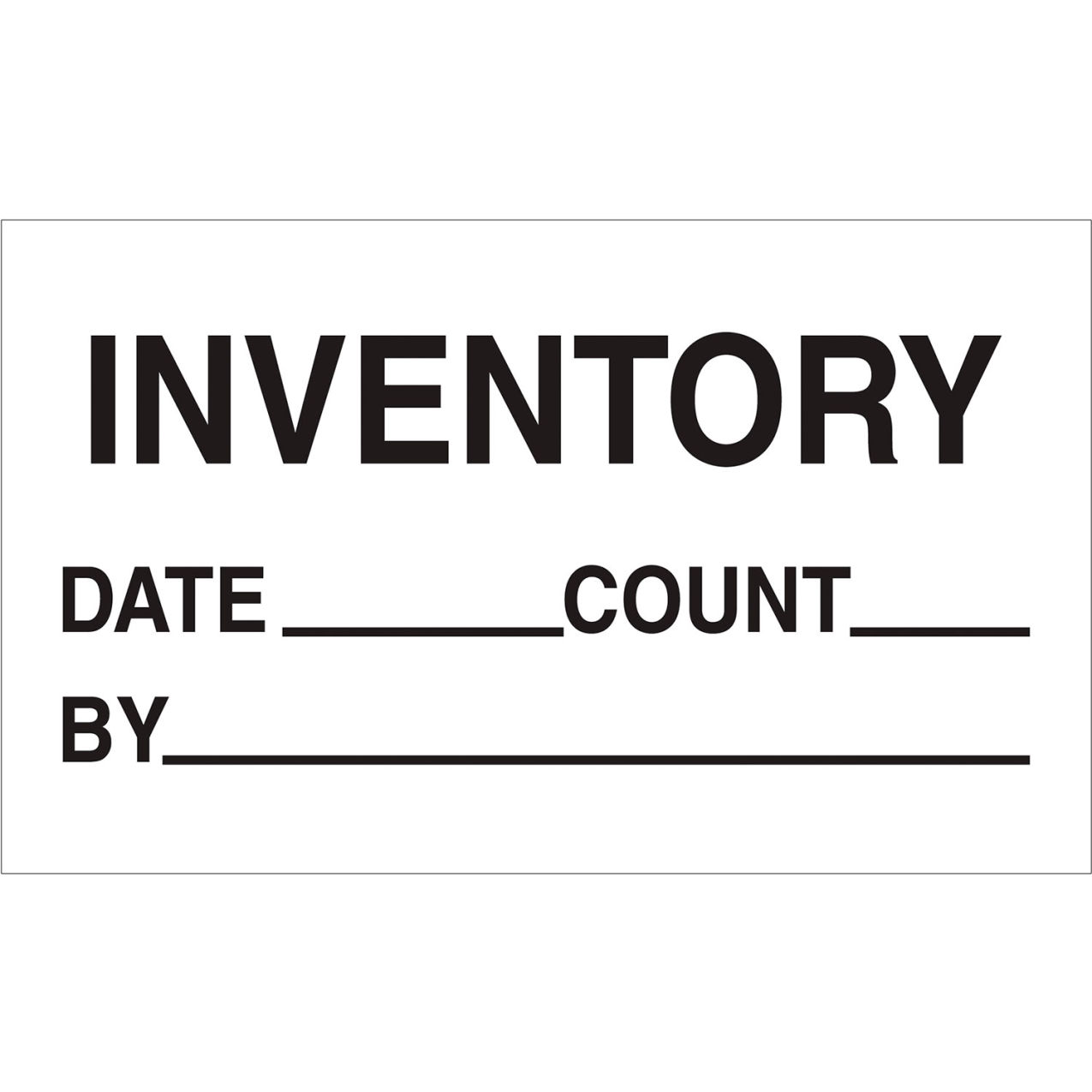 Labels with "Inventory - Date - Count - By" Print, 3"L x 5"W, Roll of 500