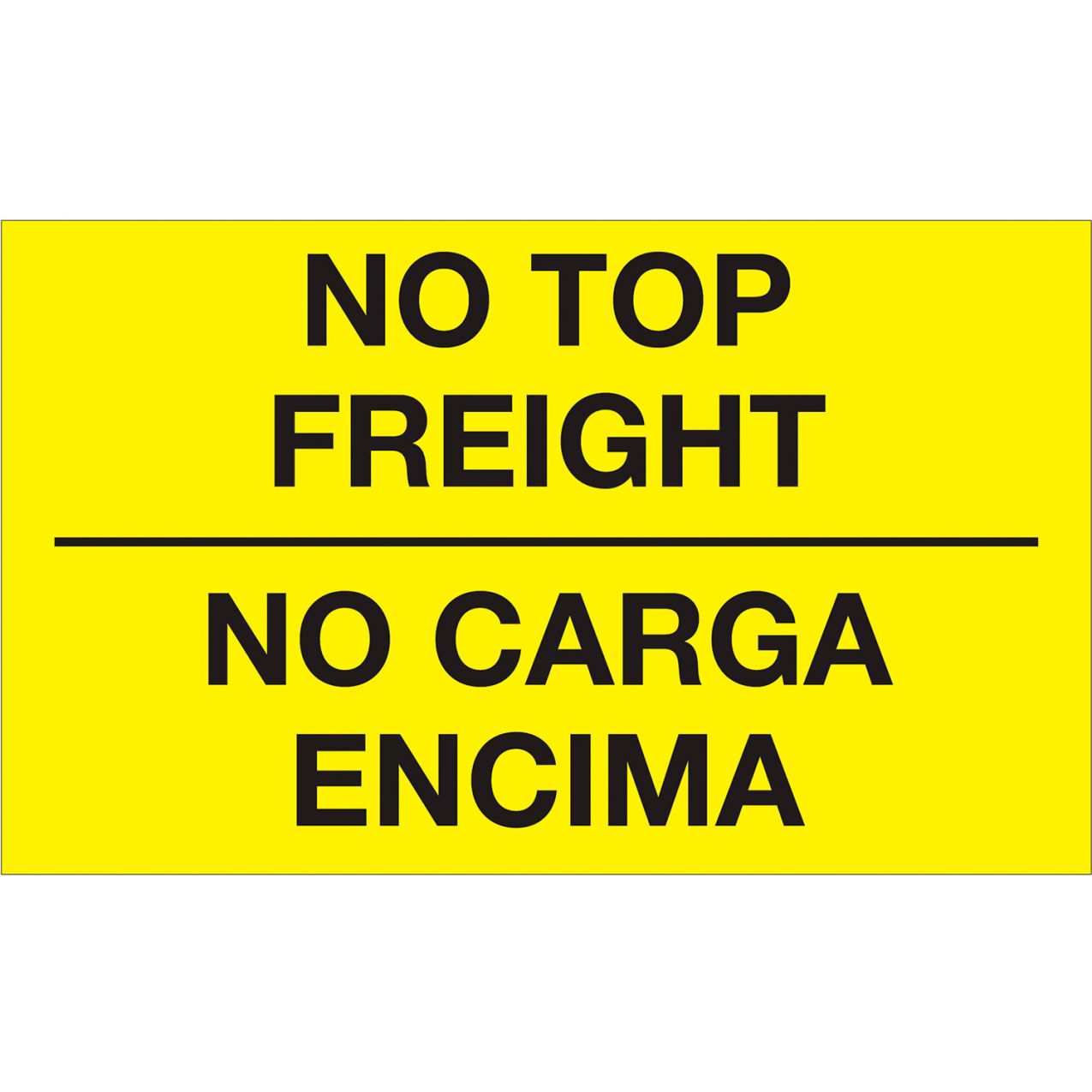 Labels with "No Carga Encima" Print, 3"L x 5"W, Fluorescent Yellow, Roll of 500