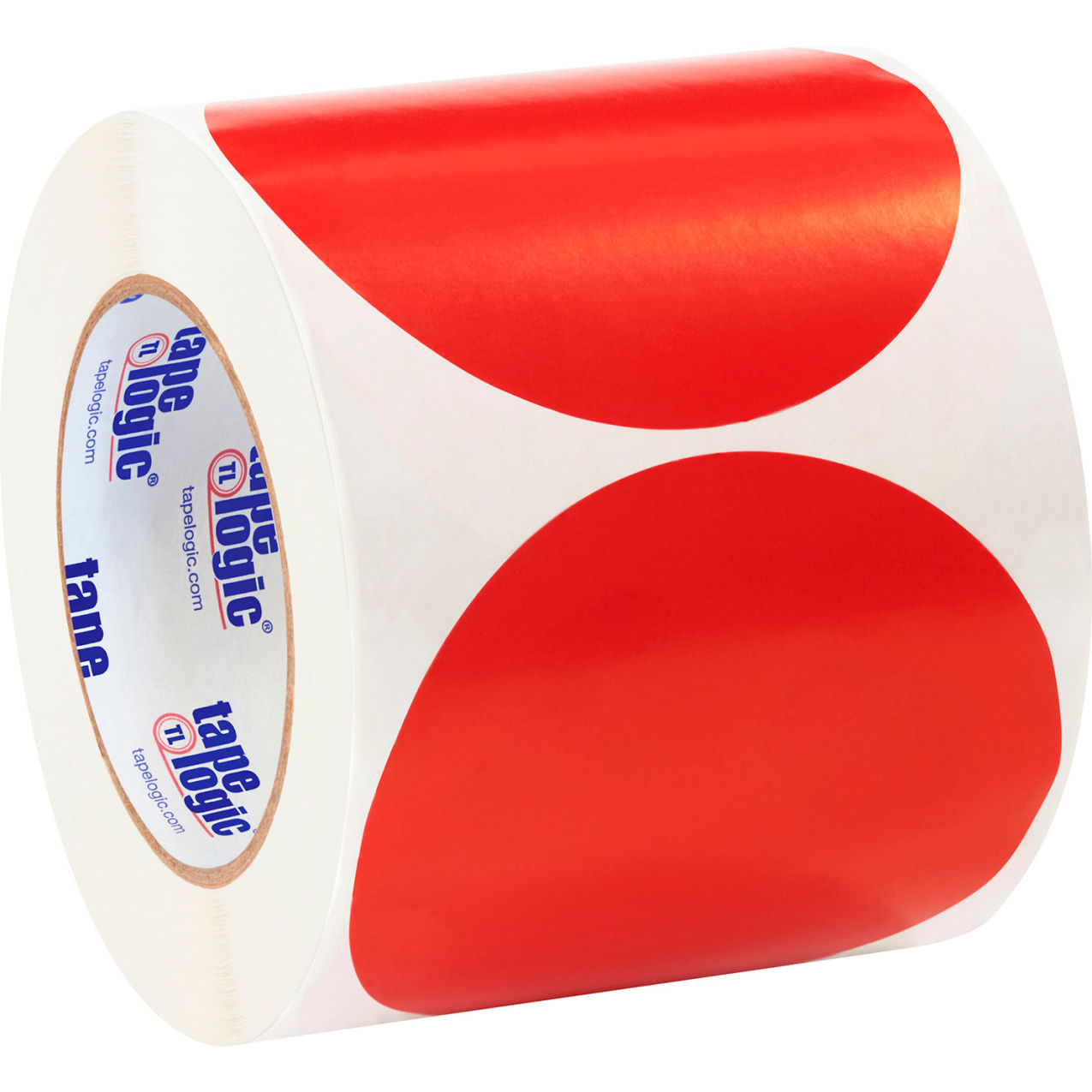 4"Dia. Circle Blank Inventory Labels, Red, Roll of 500