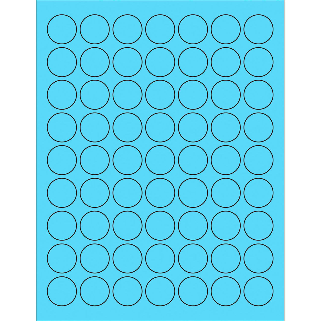 1" Dia. Circle Laser Labels, Pastel Blue, 63 Labels/Sheet