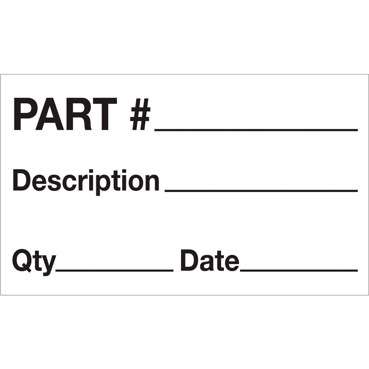 Labels with Description, 3"L x 5"W, Black/White, 500/Rolls