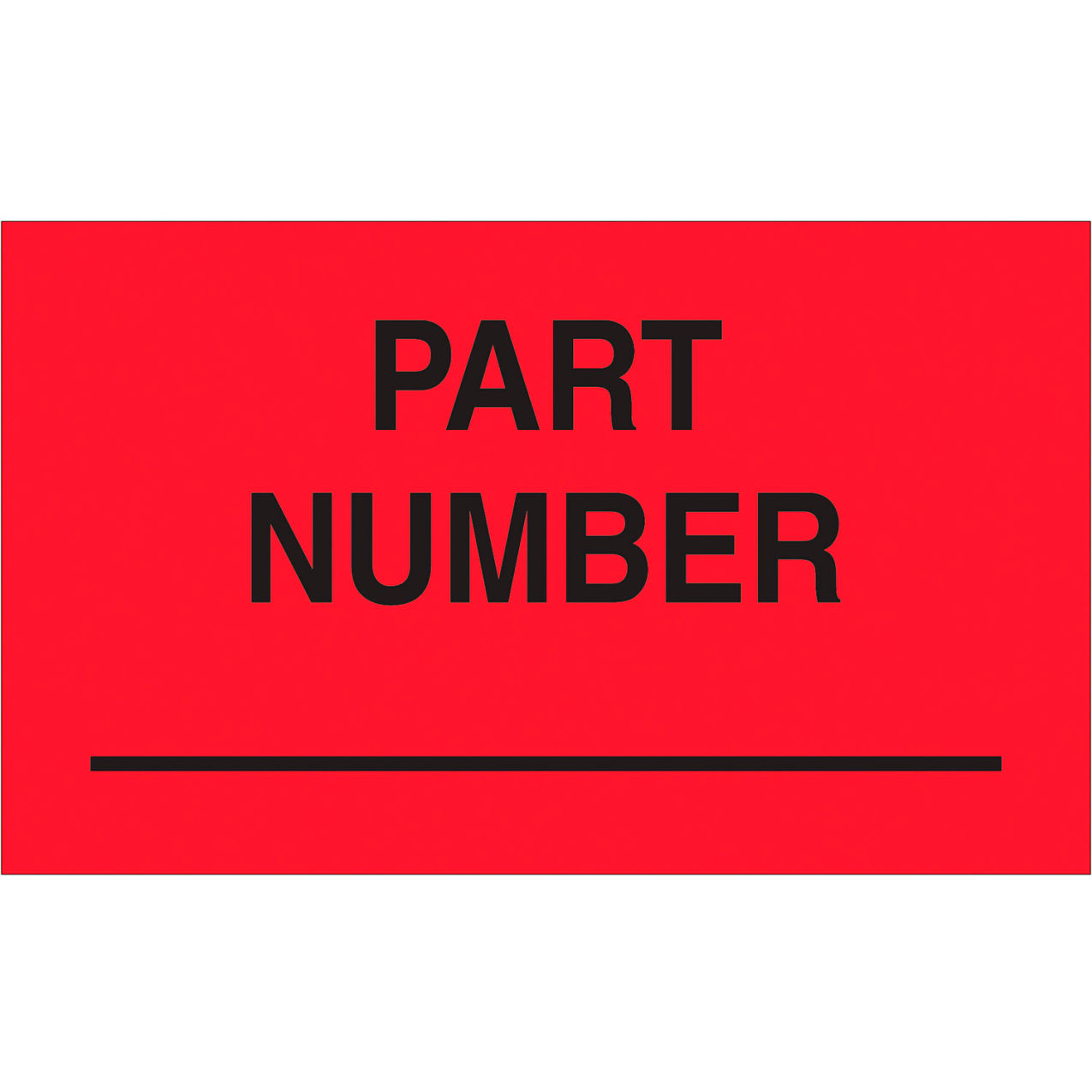 Labels with Print, 3"L x 5"W, Fluorescent Red, Roll of 500