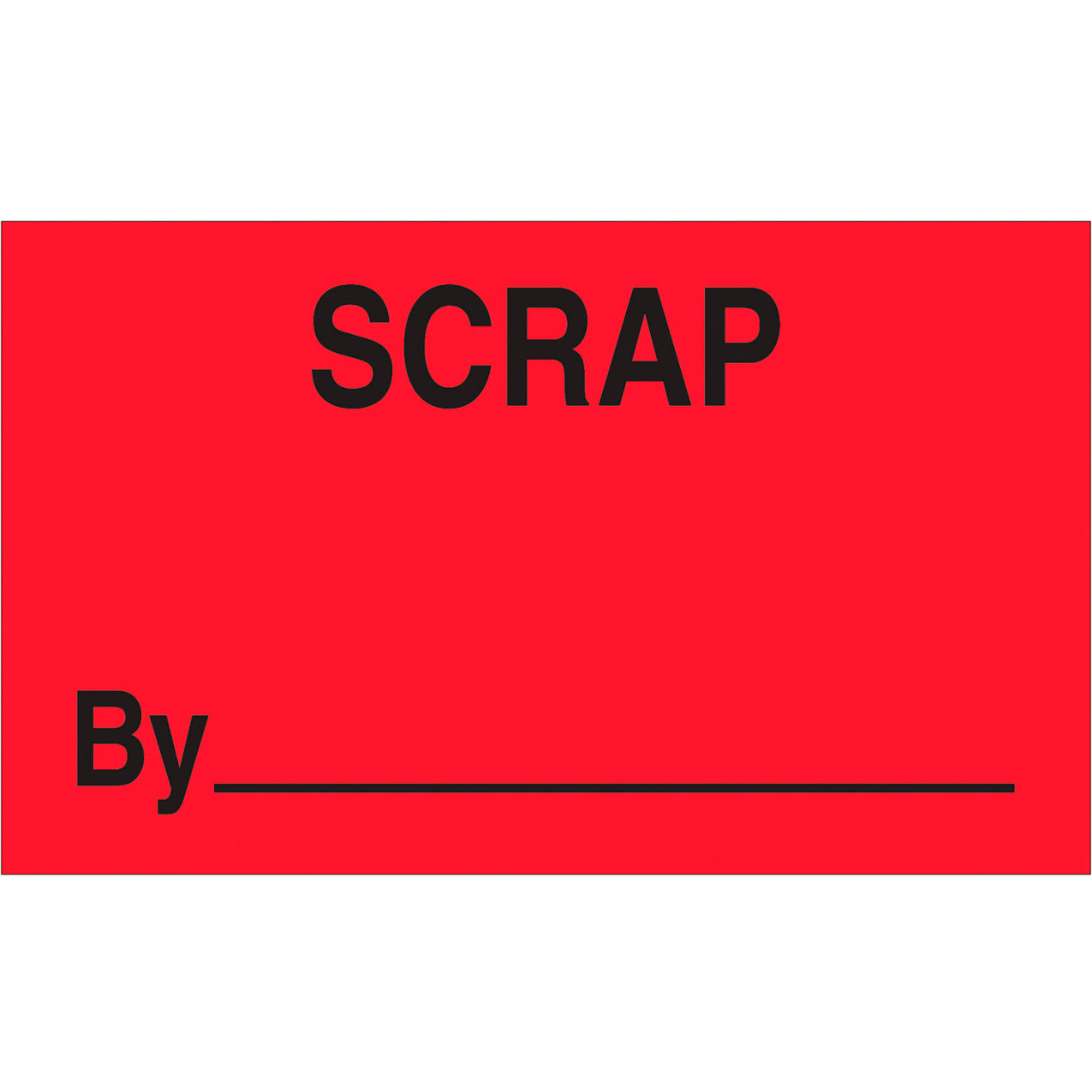 Labels with "Scrap By" Print, 3"L x 5"W, Fluorescent Red, Roll of 500