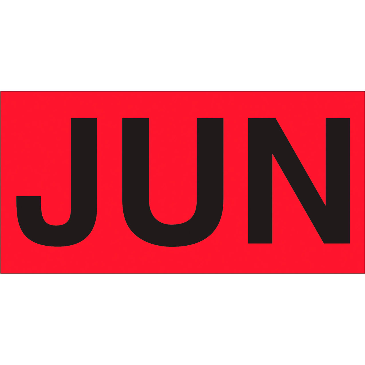 Months of the Year Labels, 3"L x 6"W, Fluorescent Red, Roll of 500