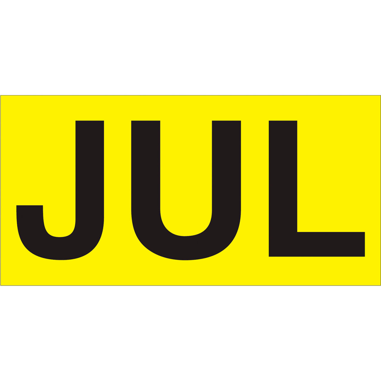 Months of the Year Labels with "JUL" Print, 3"L x 6"W, Fluorescent Yellow, Roll of 500