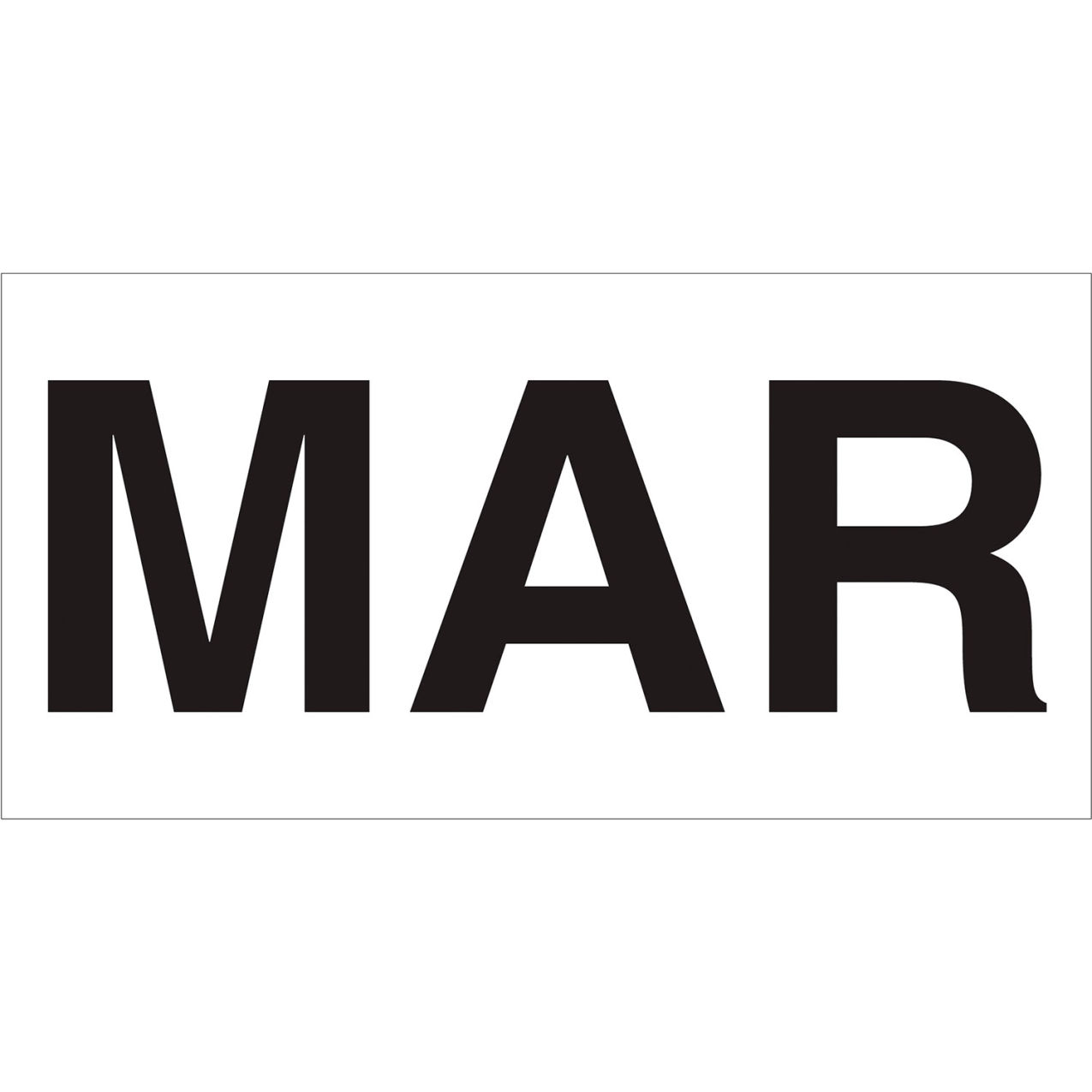 Months of the Year Labels with "MAR" Print, 3"L x 6"W, White, Roll of 500