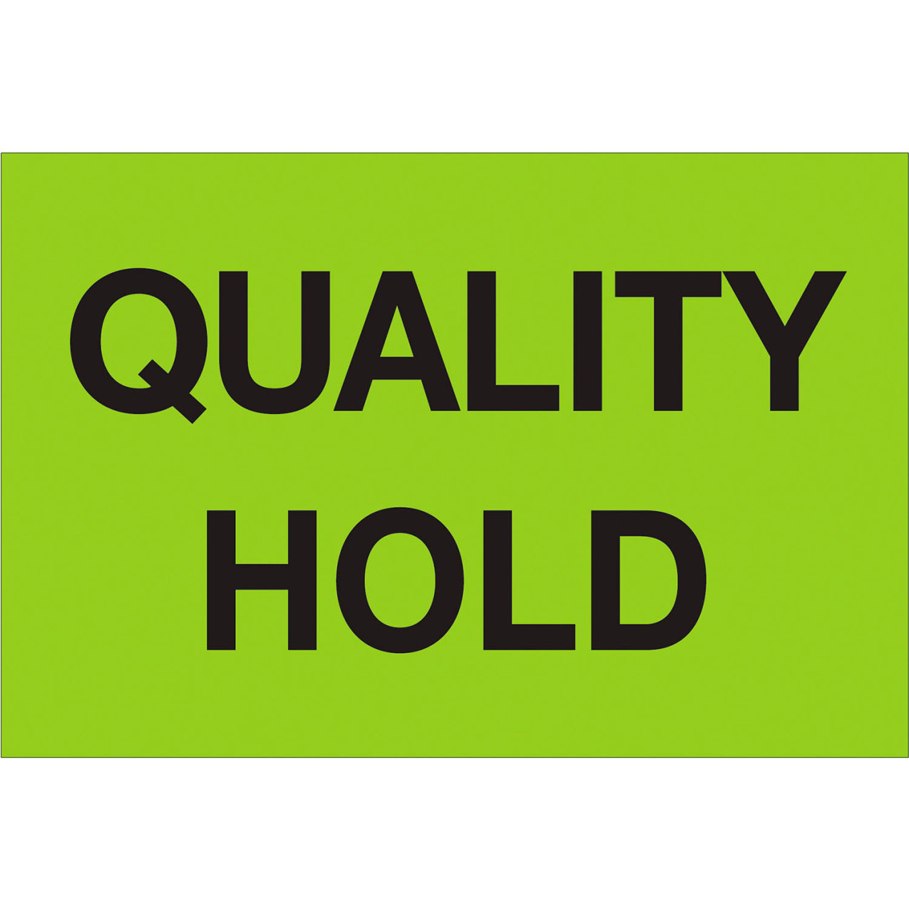 Labels with "Quality Hold" Print, 2"L x 3"W, Fluorescent Green, Roll of 500