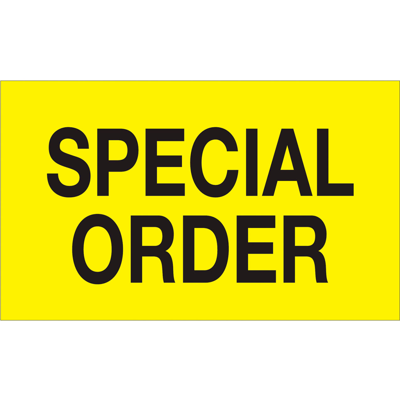 Labels with "Special Order" Print, 3"L x 5"W, Fluorescent Yellow, Roll of 500