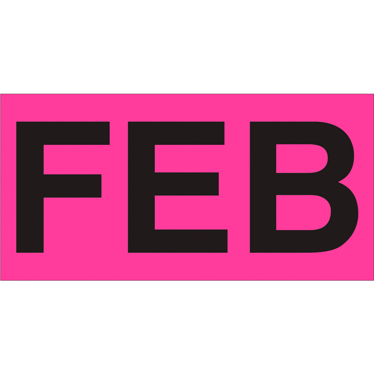Months of the Year Labels, 3"L x 6"W, Fluorescent Pink, Roll of 500