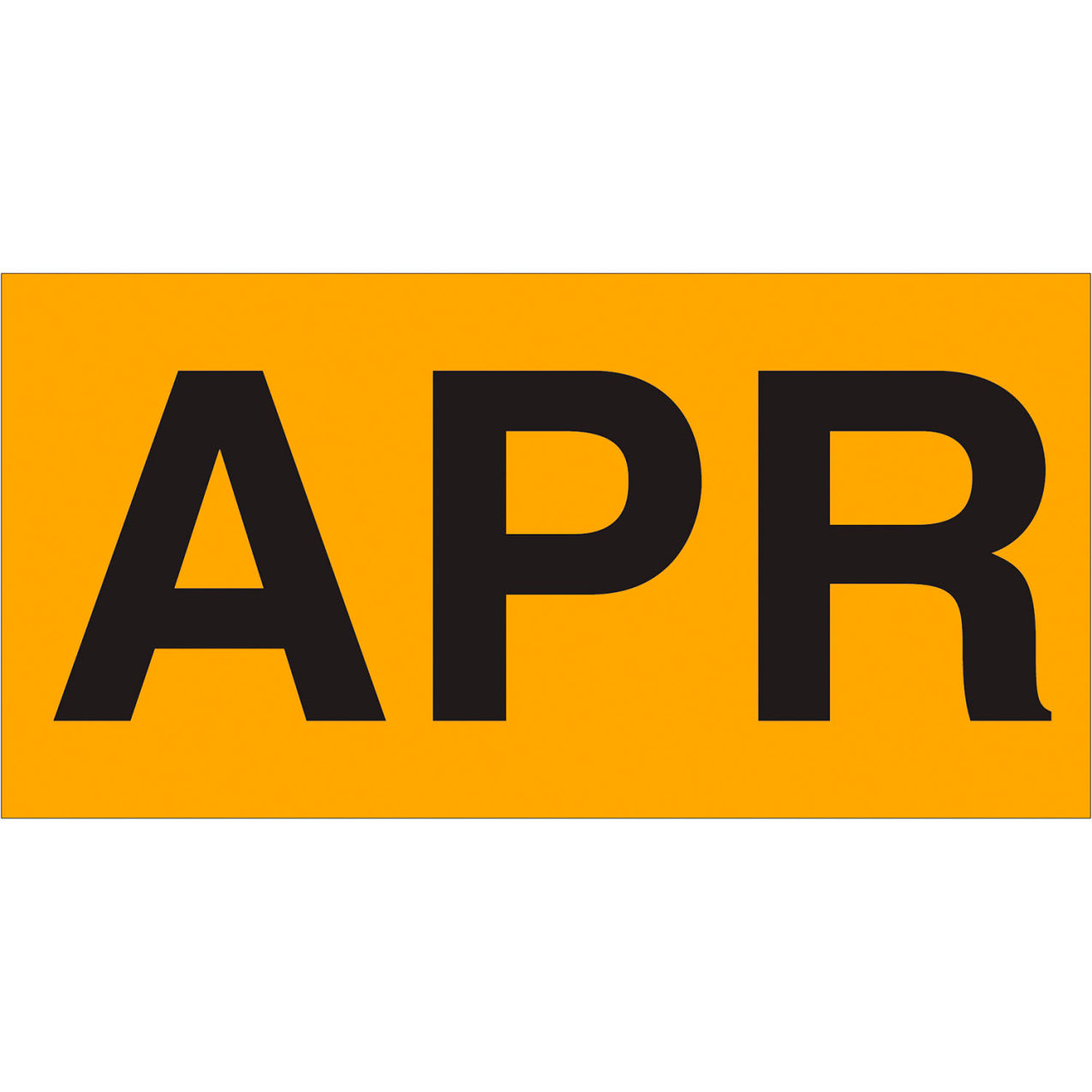 Months of the Year Labels with "APR" Print, 3"L x 6"W, Fluorescent Orange, Roll of 500