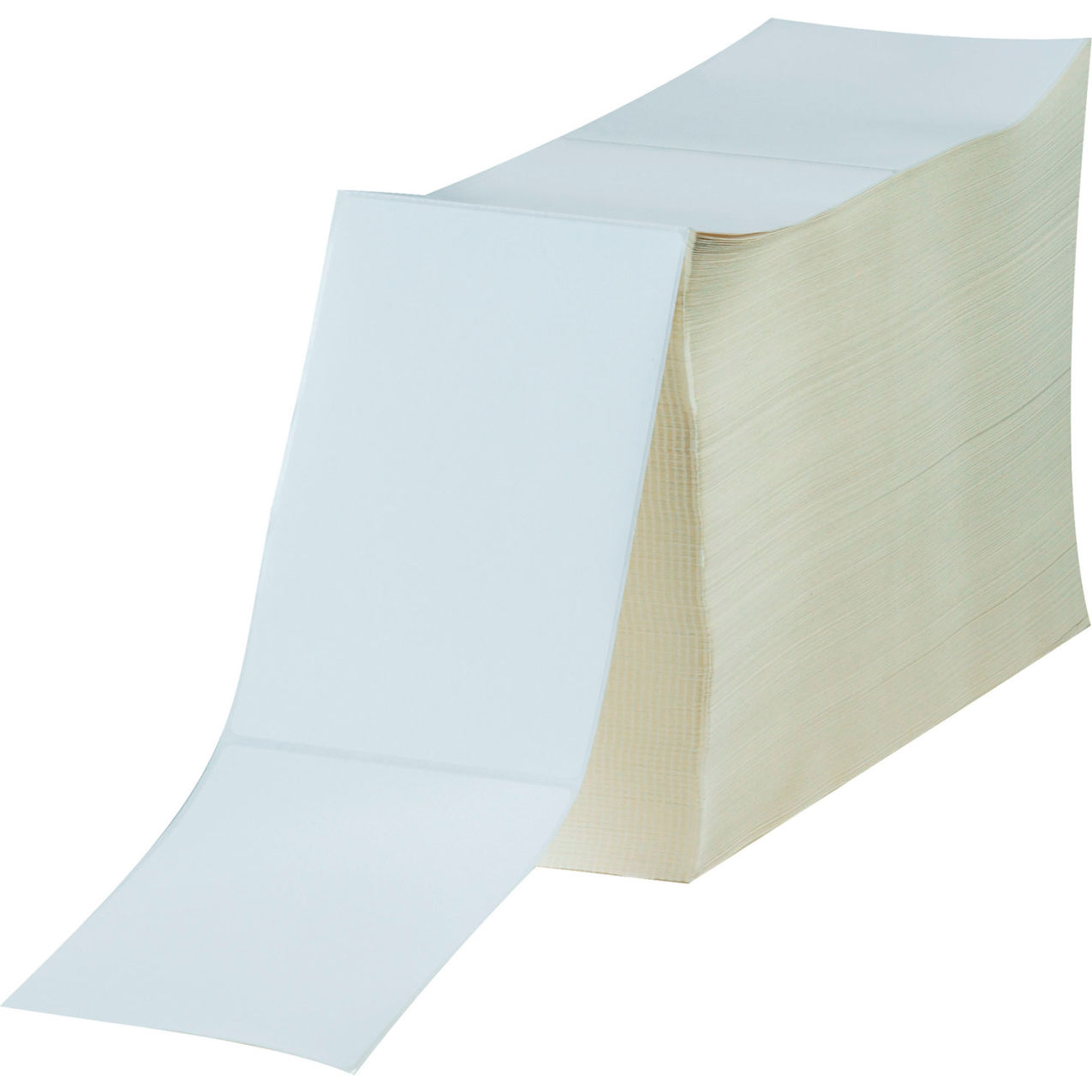 Direct Thermal Fanfold Labels, 4"W x 6"L, White, 2 Stacks