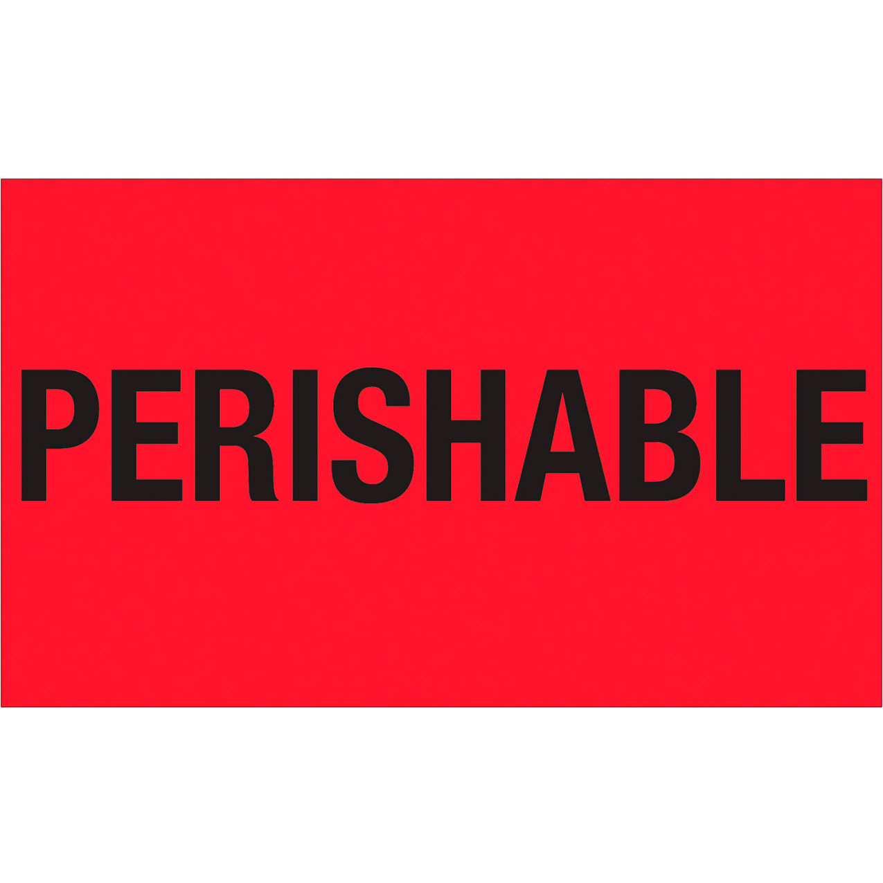 Labels with "Perishable" Print, 3"L x 5"W, Fluorescent Red, Roll of 500