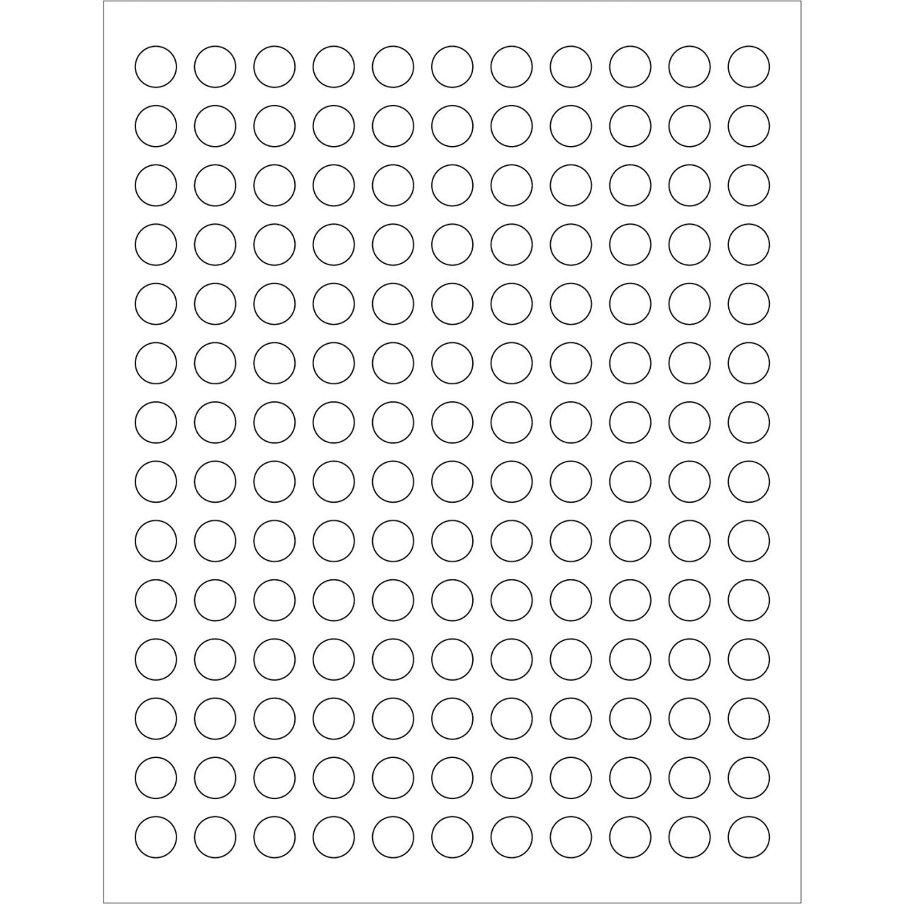 1/2" Dia. Circle Laser Labels, White, 154 Labels/Sheet