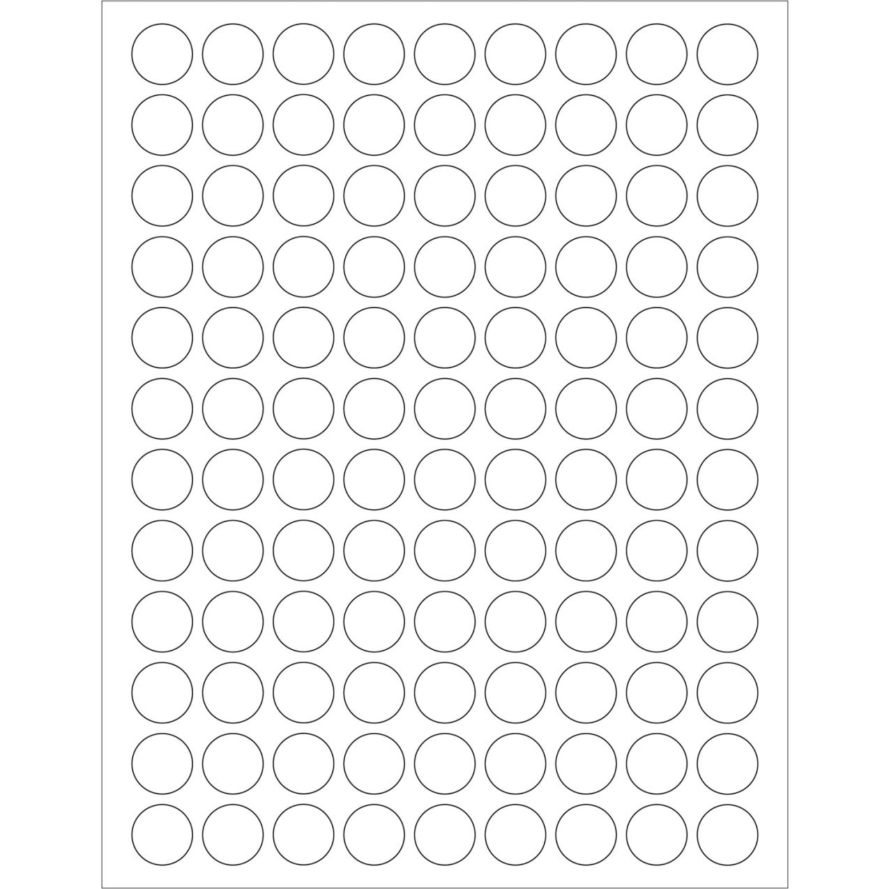 3/4" Dia. Circle Laser Labels, White, 108 Labels/Sheet