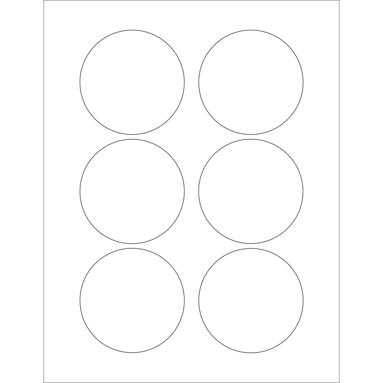3" Dia. Circle Laser Labels, White, 6 Labels/Sheet