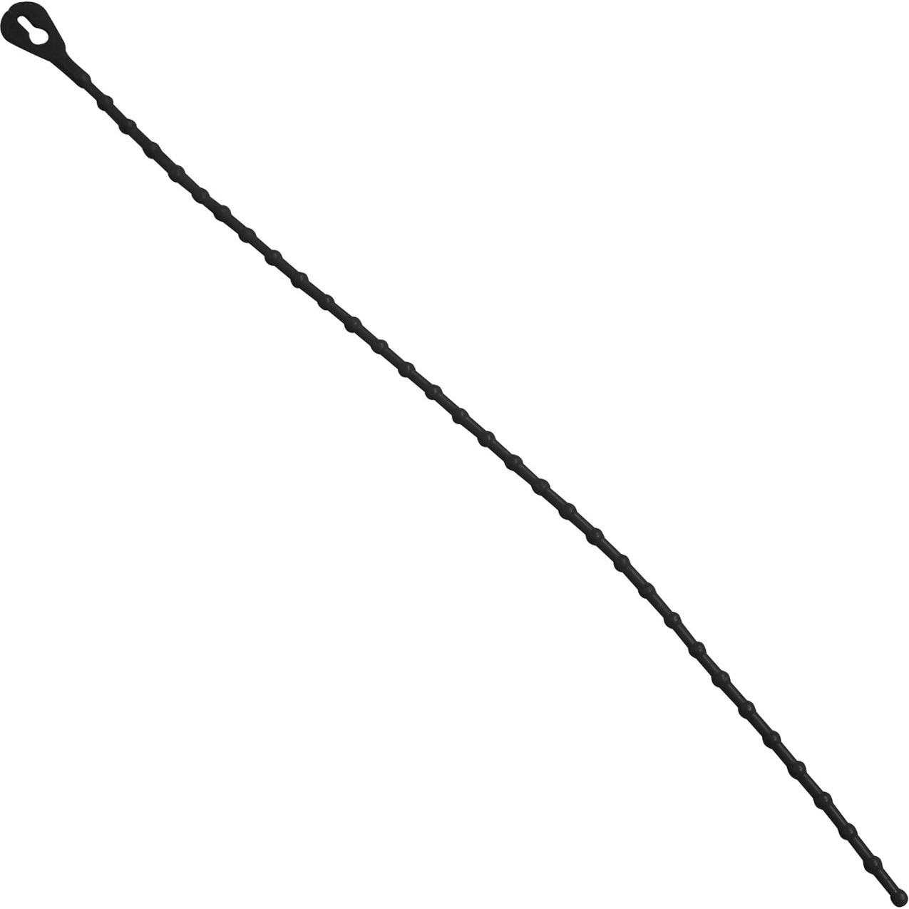 8" Beaded Security Tie, 18 lbs, Black, 2000/Pack