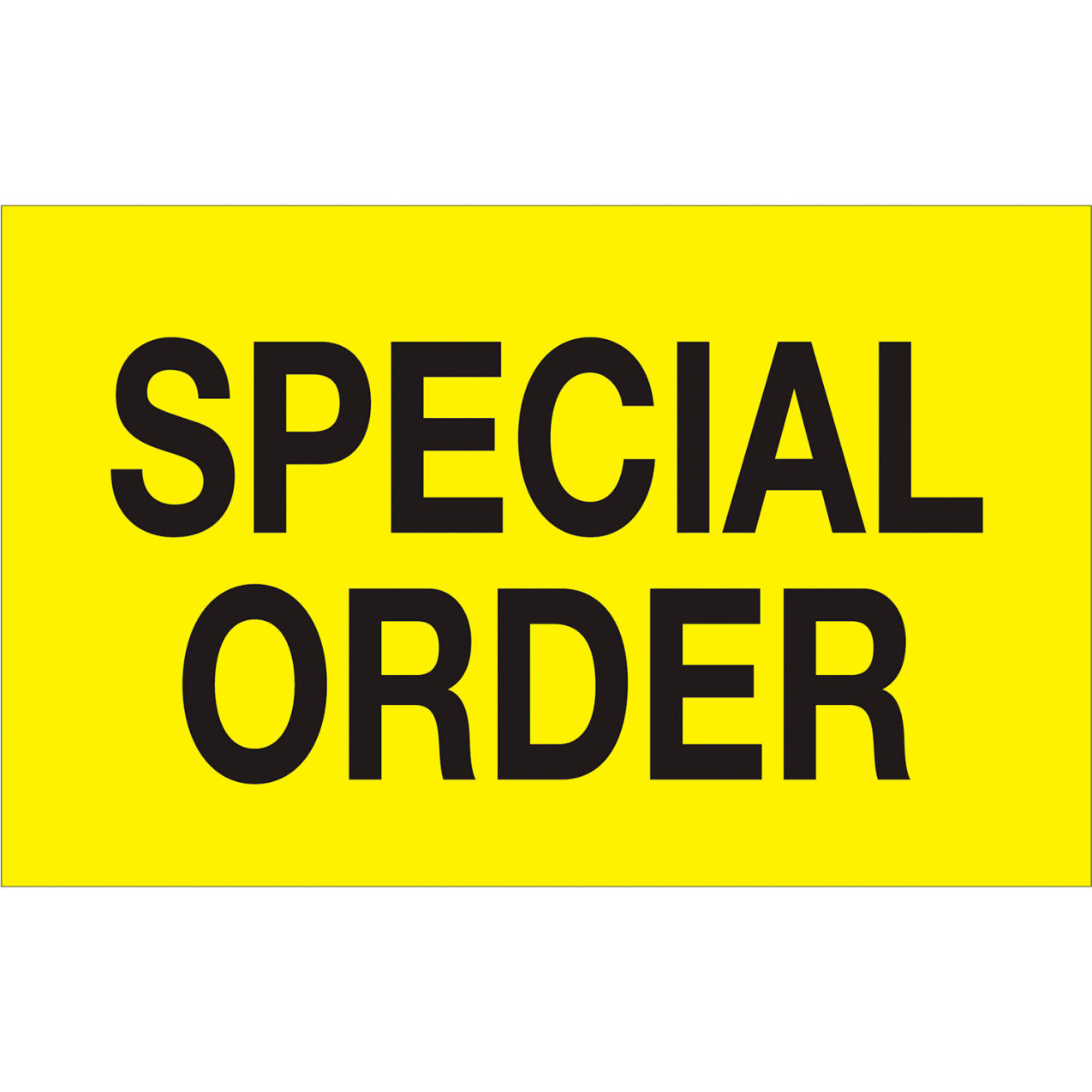 Labels with "Special Order" Print, 1-1/4"L x 2"W, Fluorescent Yellow, Roll of 500