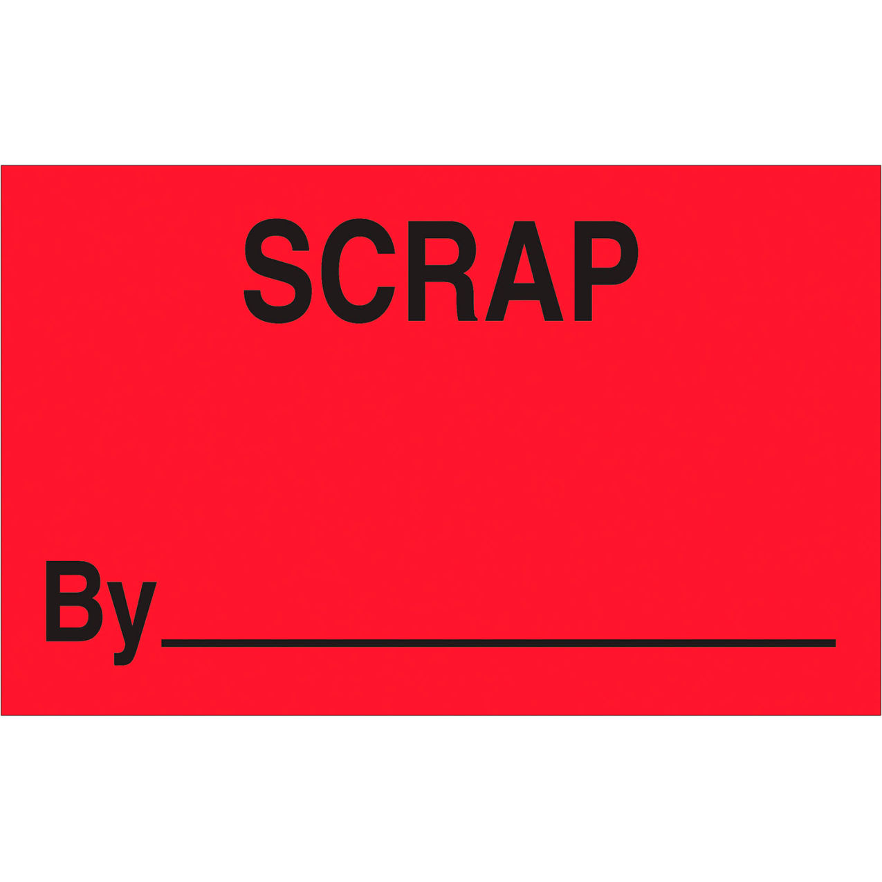 Labels with "Scrap By" Print, 1-1/4"L x 2"W, Fluorescent Red, Roll of 500