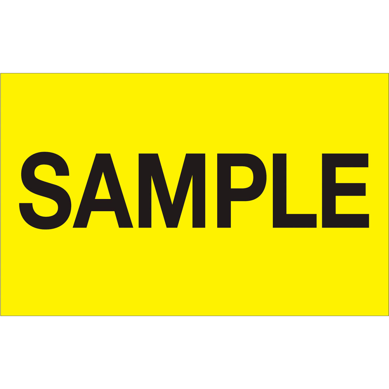 Labels with "Sample" Print, 1-1/4"L x 2"W, Fluorescent Yellow, Roll of 500