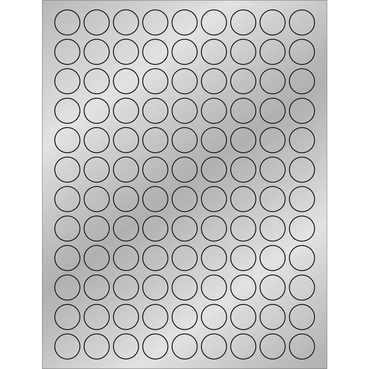 3/4" Dia. Foil Circle Laser Labels, Silver, 108 Labels/Sheet