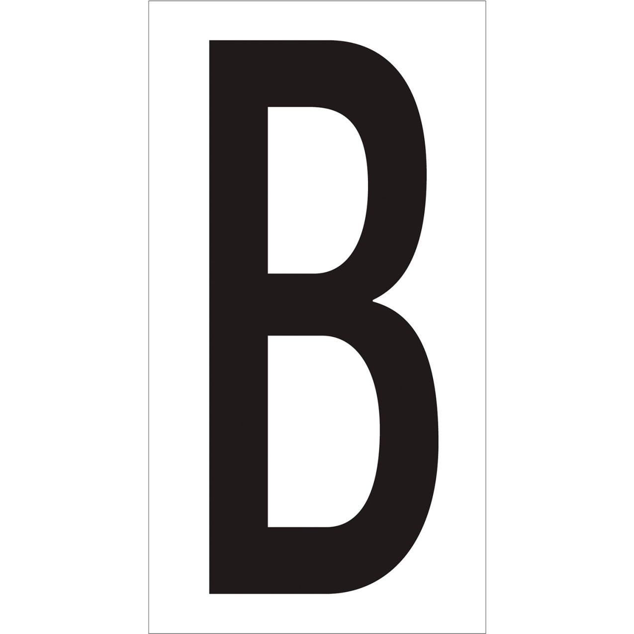 Vinyl Warehouse Number Labels with "B" Print, 4"L x 2-1/8"W, Black/White