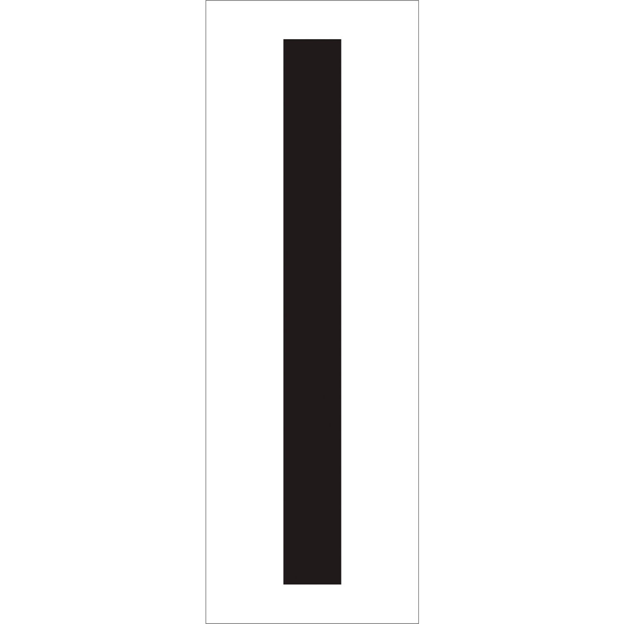 Vinyl Warehouse Number Labels with "I" Print, 4"L x 2-1/8"W, Black/White