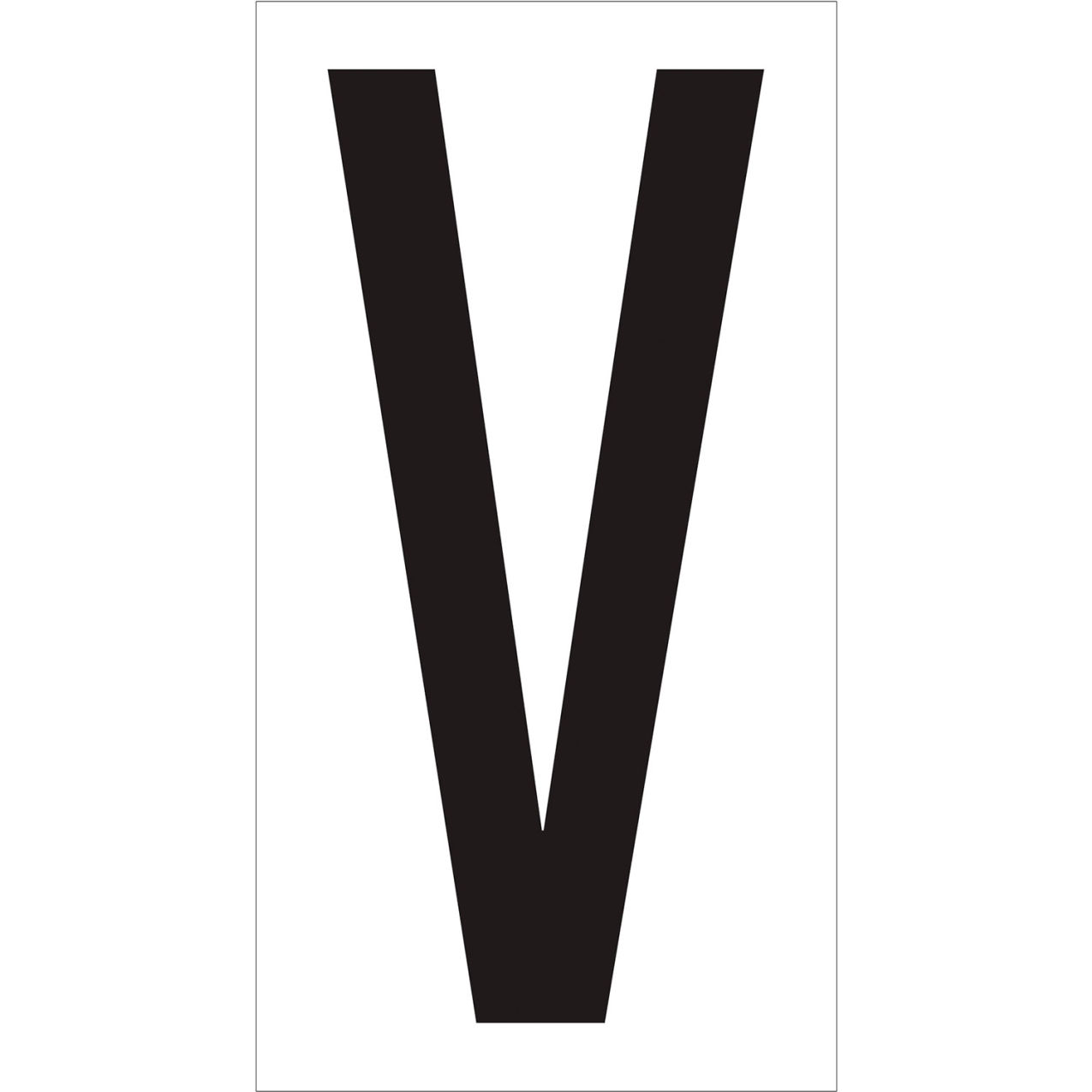 Vinyl Warehouse Number Labels with "V" Print, 4"L x 2-1/8"W, Black/White, 50/Case