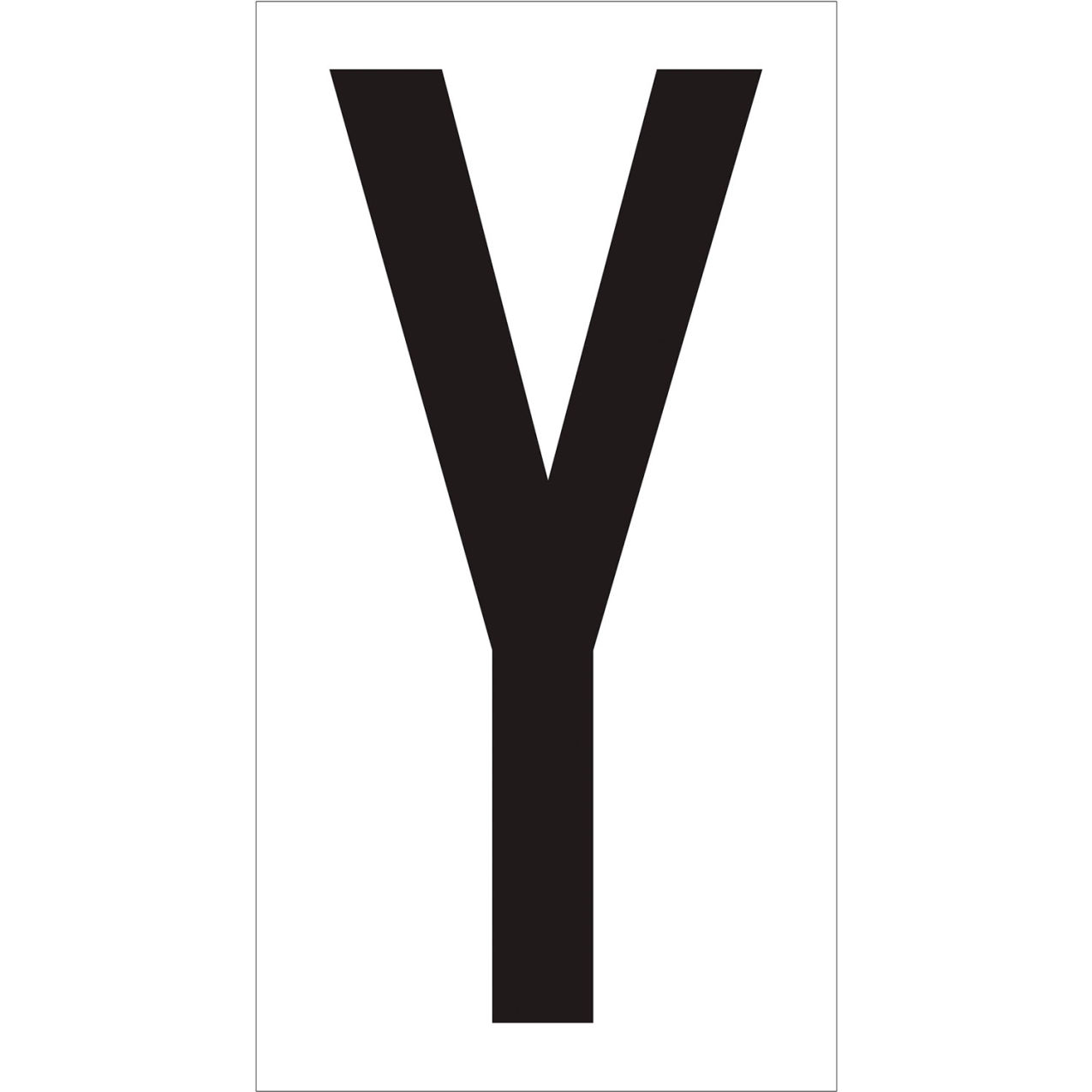 Vinyl Warehouse Number Labels with "Y" Print, 4"L x 2-1/8"W, Black/White