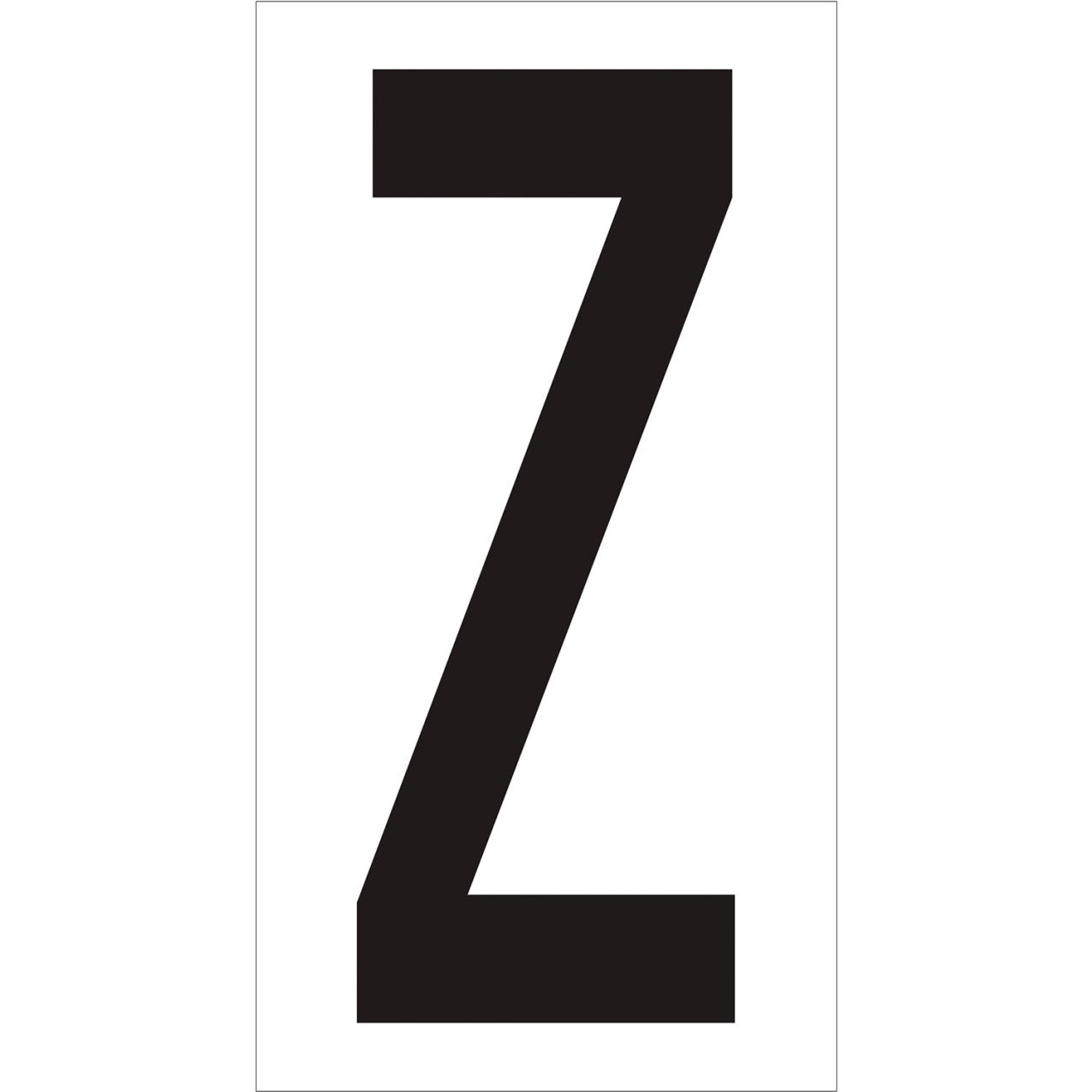 Vinyl Warehouse Number Labels with "Z" Print, 4"L x 2-1/8"W, Black/White