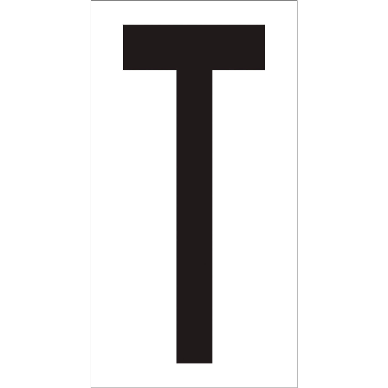 Vinyl Warehouse Number Labels with "T" Print, 4"L x 2-1/8"W, Black/White
