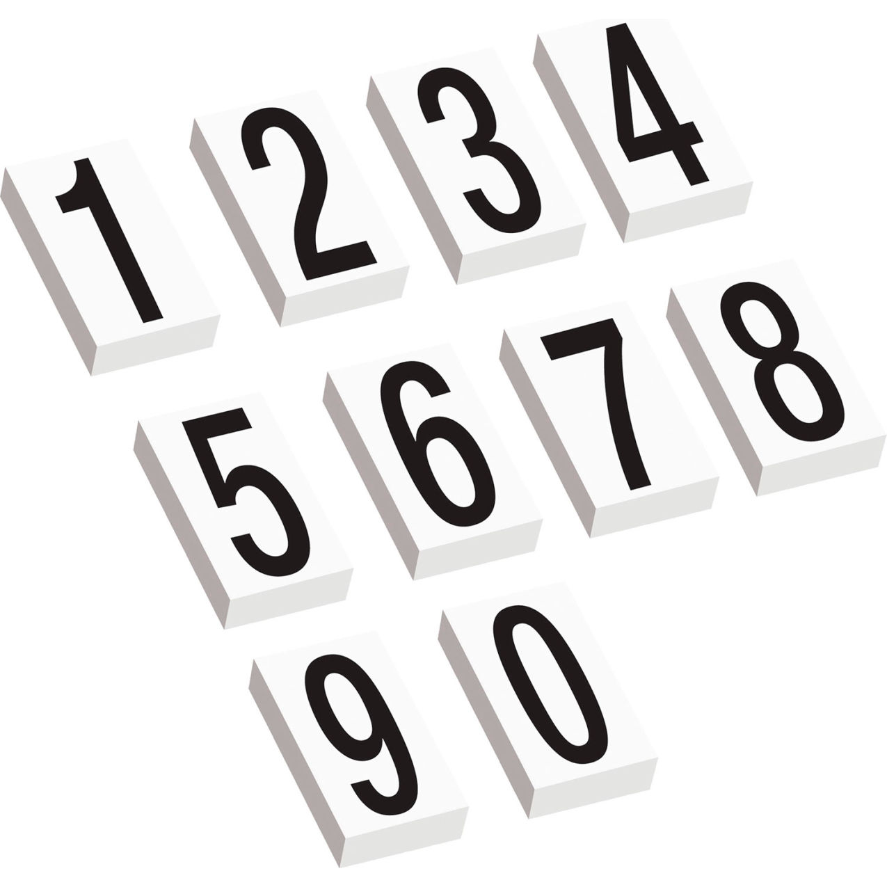 3-1/2" Number Kit Labels, Black/White