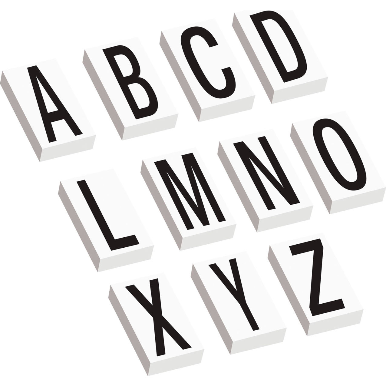 3-1/2" Letter Kit Labels, Black/White