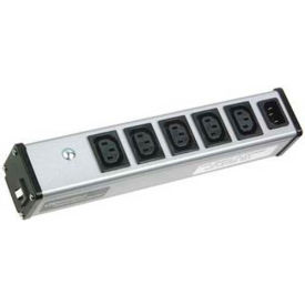 IEC5 International Plug-In Outlet Center, 5-250V IEC 320 Outlets, 10A Circuit Breaker, 11"L
