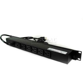 Rackmount, 125V, 15A, 20"L, 6 Outlets