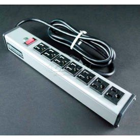 Multi-Outlet Power Unit, 125V, 15A, 13"L, 7 Outlets, 15' Cord