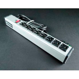 UL218BD Multi-Outlet Power Unit, 125V, 15A, 15"L, 8 Outlets, 15' Cord