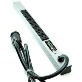 Power Strip, 125V, (8) 20A Outlets, 20"L, 6' Cord