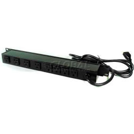 Rackmount, 125V, 15A, 20"L, 8 Outlets