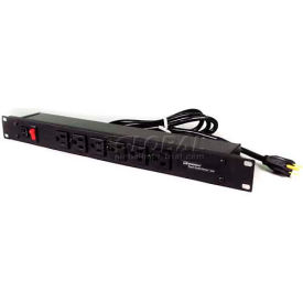Rackmount, 125V, 15A, 20"L, 6 Outlets
