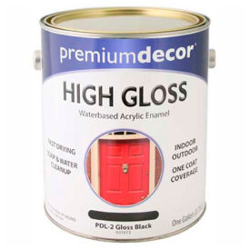 Premium Waterborne Acrylic Enamel, Gloss Finish, Black, Gallon - 631013