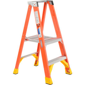 2' Fiberglass Platform Step Ladder 300 lb. Cap