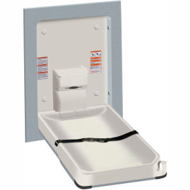 Vertical Stainless Steel/Plastic Baby Changing Station, Light Gray