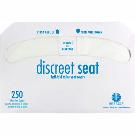 Discreet Seat 1/2 Fold Toilet Seat Covers - 250 Covers/Pack, 20 Packs/Case