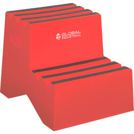 2 Step Plastic Step Stand, 21"W x 19-1/2"L x 24-1/2"H, Red