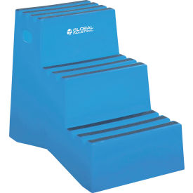 3 Step Plastic Step Stand, 20"W x 28-1/2"L x 33-1/2"H, Blue