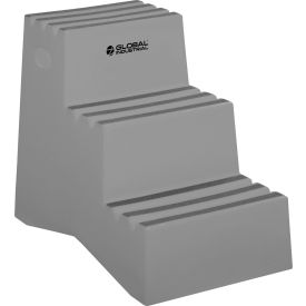 3 Step Plastic Step Stand, 20"W x 28-1/2"L x 33-1/2"H, Gray