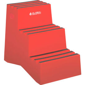 3 Step Plastic Step Stand, 20"W x 28-1/2"L x 33-1/2"H, Red