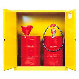 Drum Cabinet 110 Gal. Capacity Vertical Manual Close Flammable W/ Drum Support
